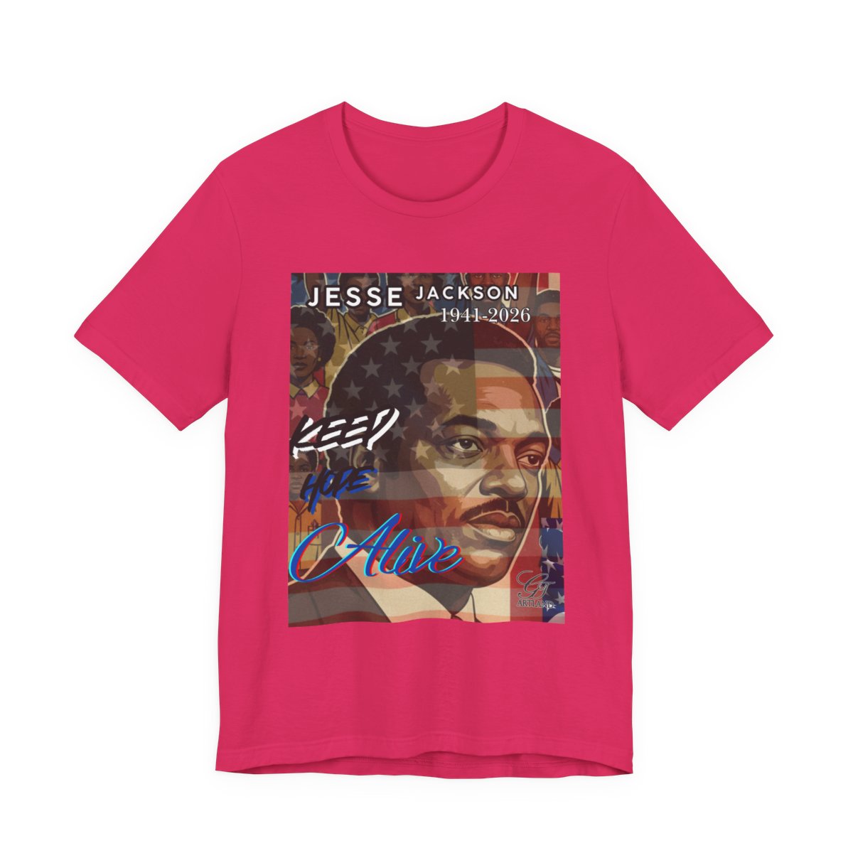 Keep Hope Alive Historical Jesse Jackson Legacy Tribute American PRIDE 1941-2026 Afro Style Unisex Jersey Short Sleeve Tee by GT Artland