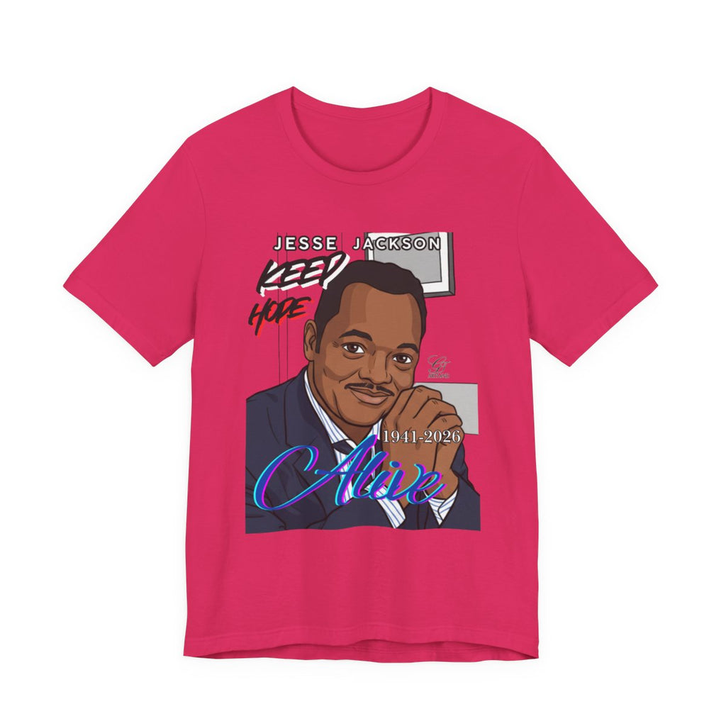 Keep Hope Alive Historical Urban Toon Jesse Jackson Legacy Tribute 1941-2026 Unisex Jersey Short Sleeve Tee by GT Artland