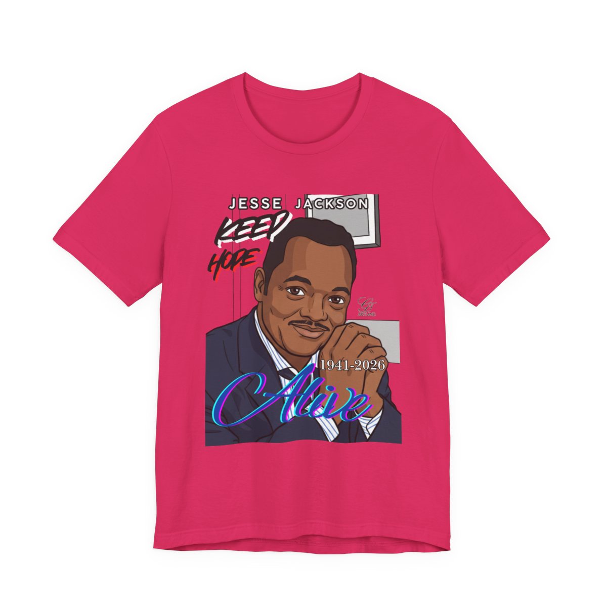 Keep Hope Alive Historical Urban Toon Jesse Jackson Legacy Tribute 1941-2026 Unisex Jersey Short Sleeve Tee by GT Artland
