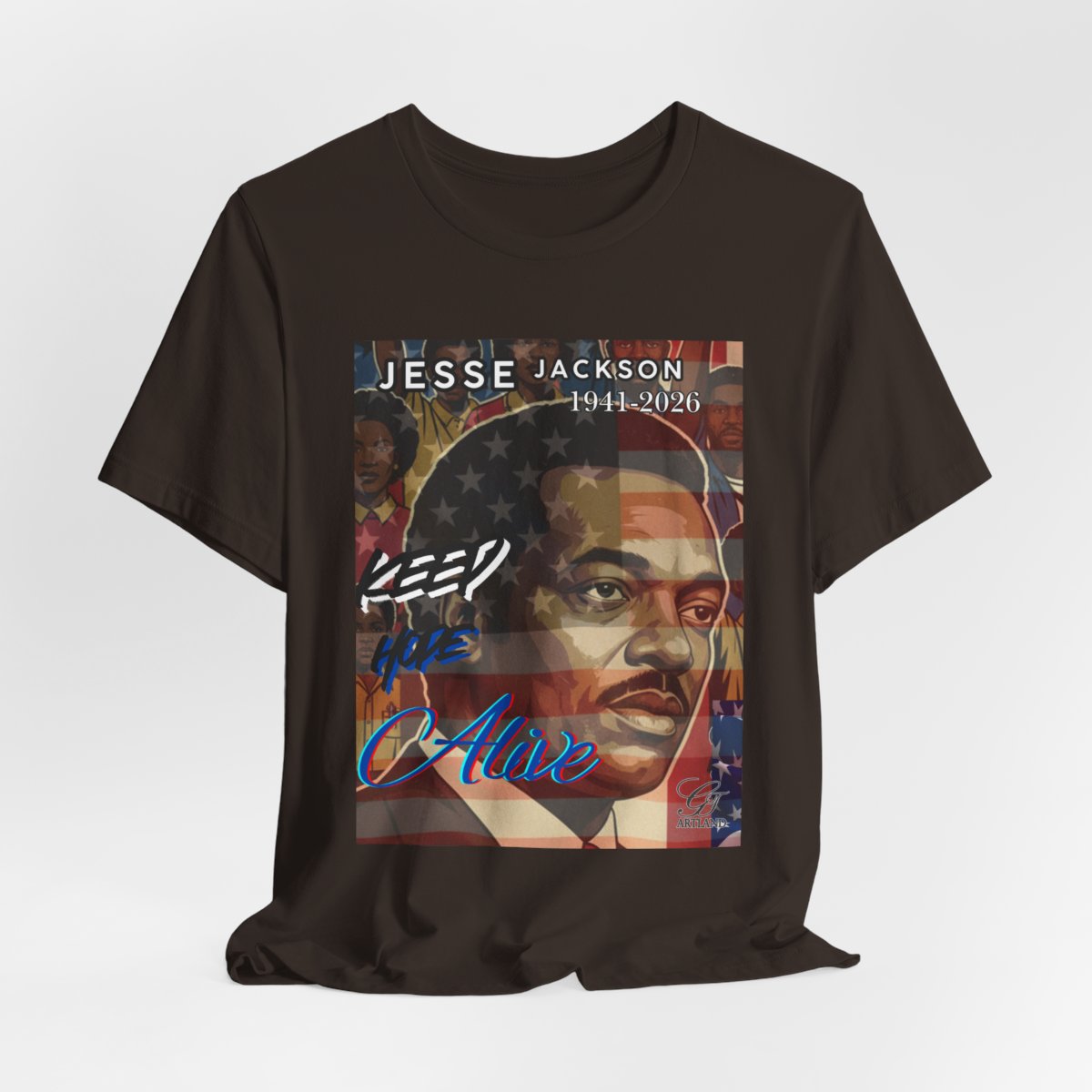 Keep Hope Alive Historical Jesse Jackson Legacy Tribute American PRIDE 1941-2026 Afro Style Unisex Jersey Short Sleeve Tee by GT Artland