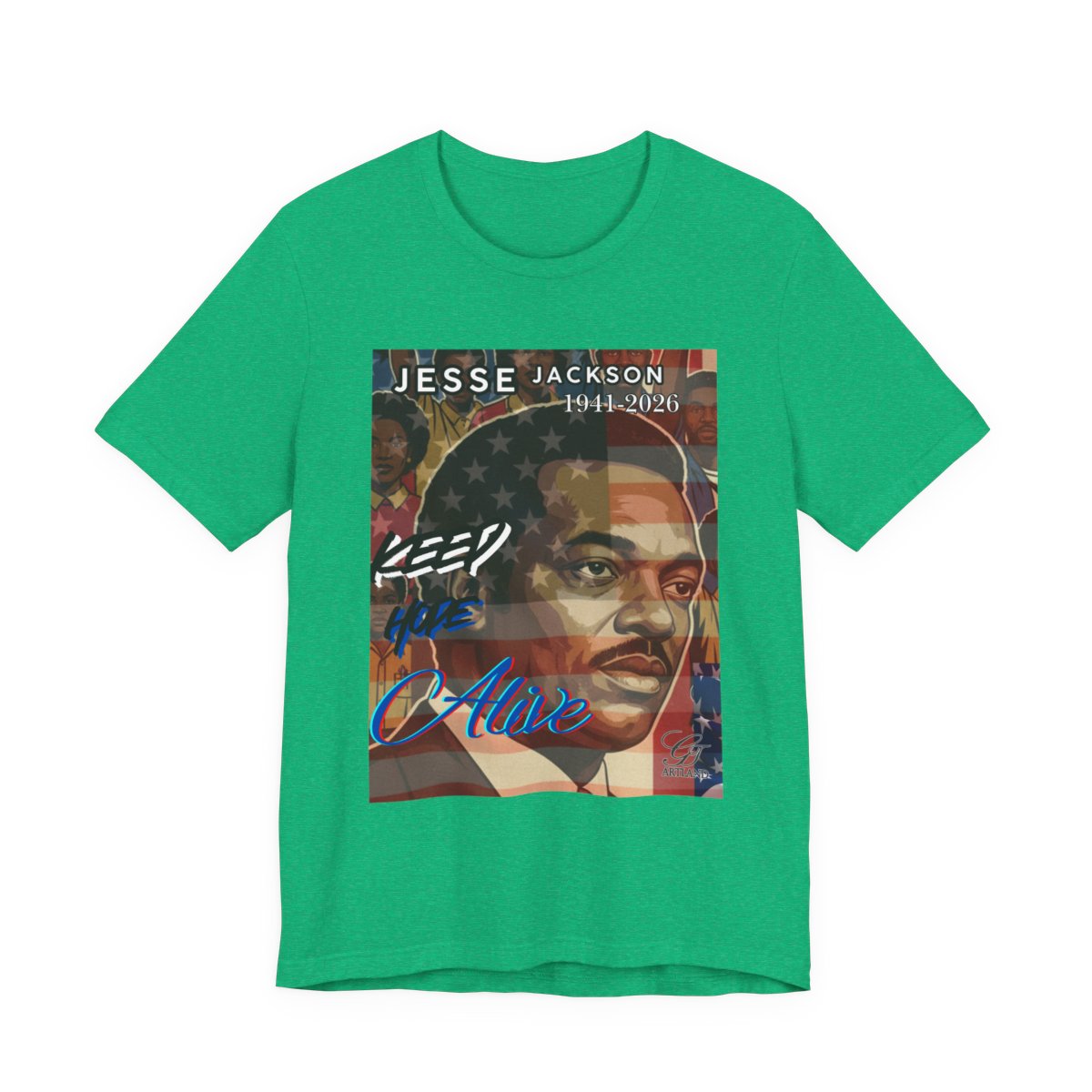 Keep Hope Alive Historical Jesse Jackson Legacy Tribute American PRIDE 1941-2026 Afro Style Unisex Jersey Short Sleeve Tee by GT Artland