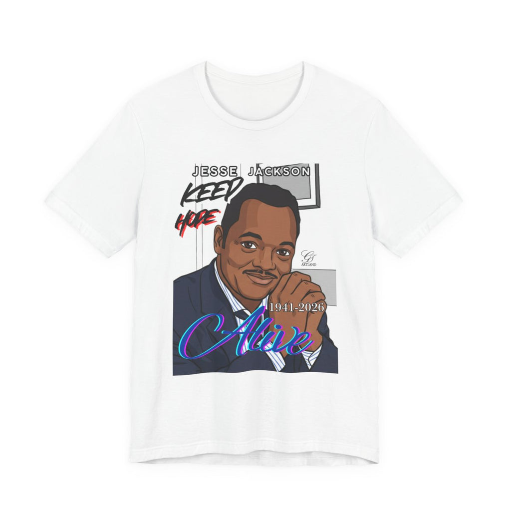Keep Hope Alive Historical Urban Toon Jesse Jackson Legacy Tribute 1941-2026 Unisex Jersey Short Sleeve Tee by GT Artland