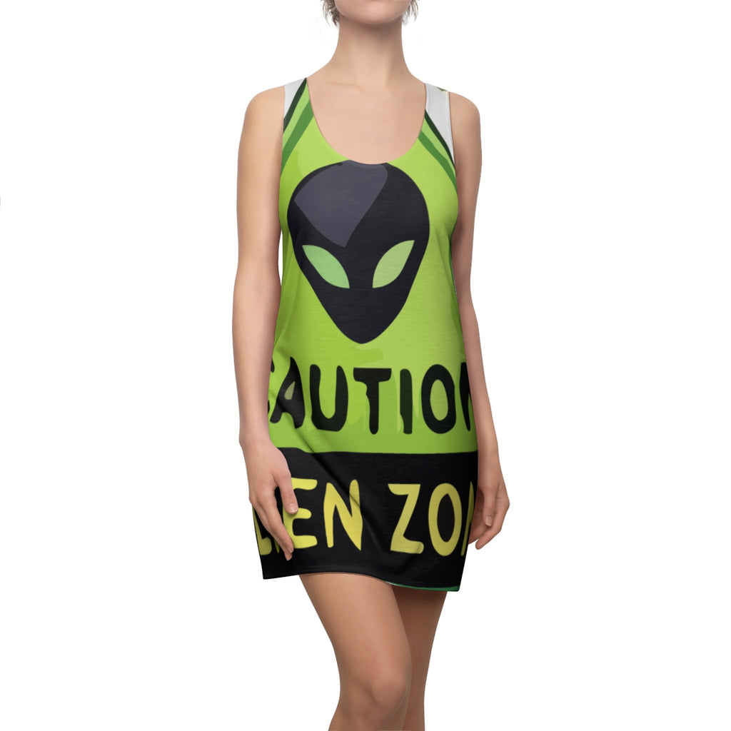 Caution UFO Designer Zone Women's Cut & Sew Racerback Dress by GT Artland