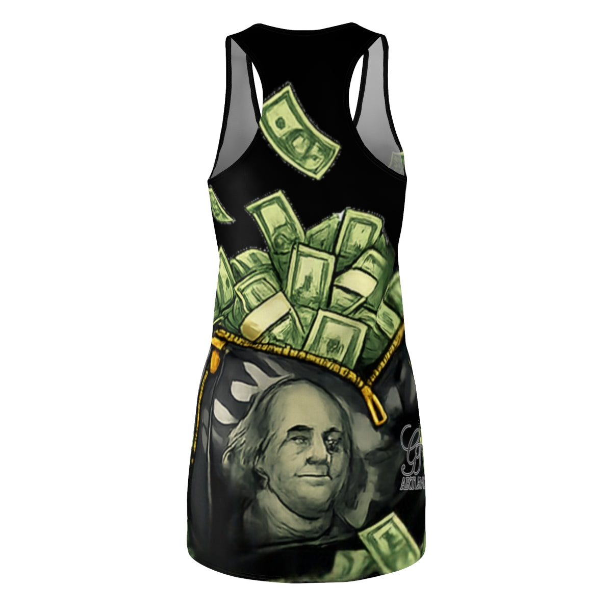 Big Money Bag Zone Onyx Edition Women's Cut & Sew Racerback Dress by GT Artland