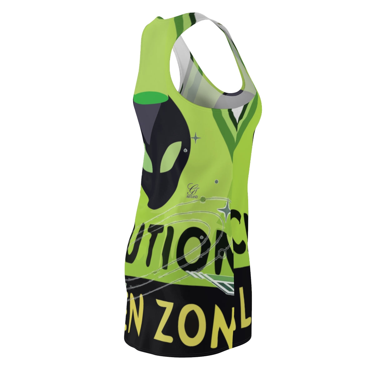 Caution UFO Designer Zone Women's Cut & Sew Racerback Dress by GT Artland