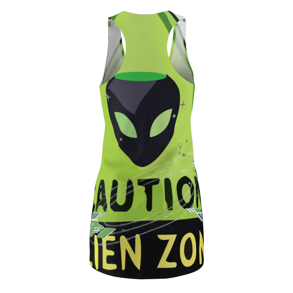 Caution UFO Designer Zone Women's Cut & Sew Racerback Dress by GT Artland