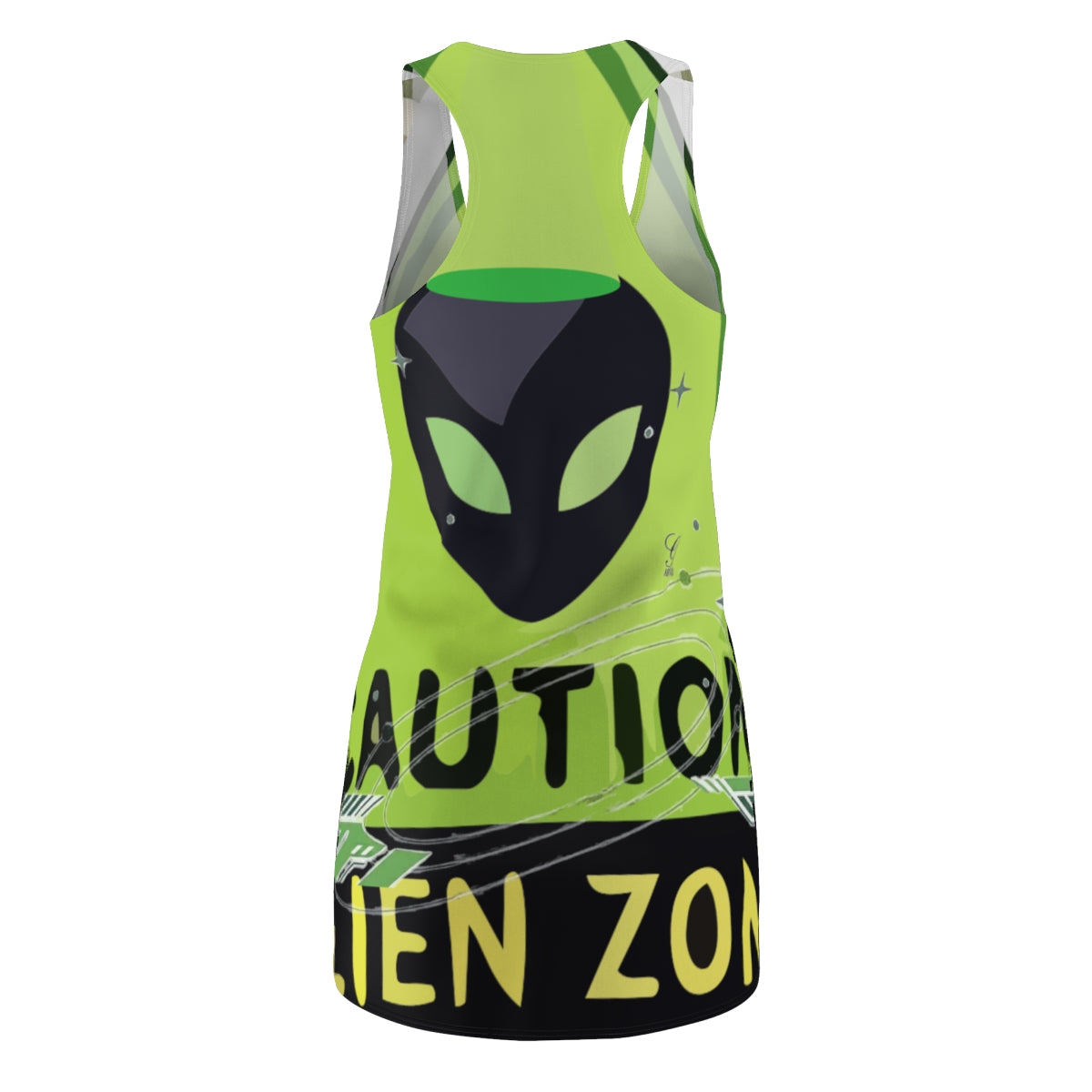 Caution UFO Designer Zone Women's Cut & Sew Racerback Dress by GT Artland