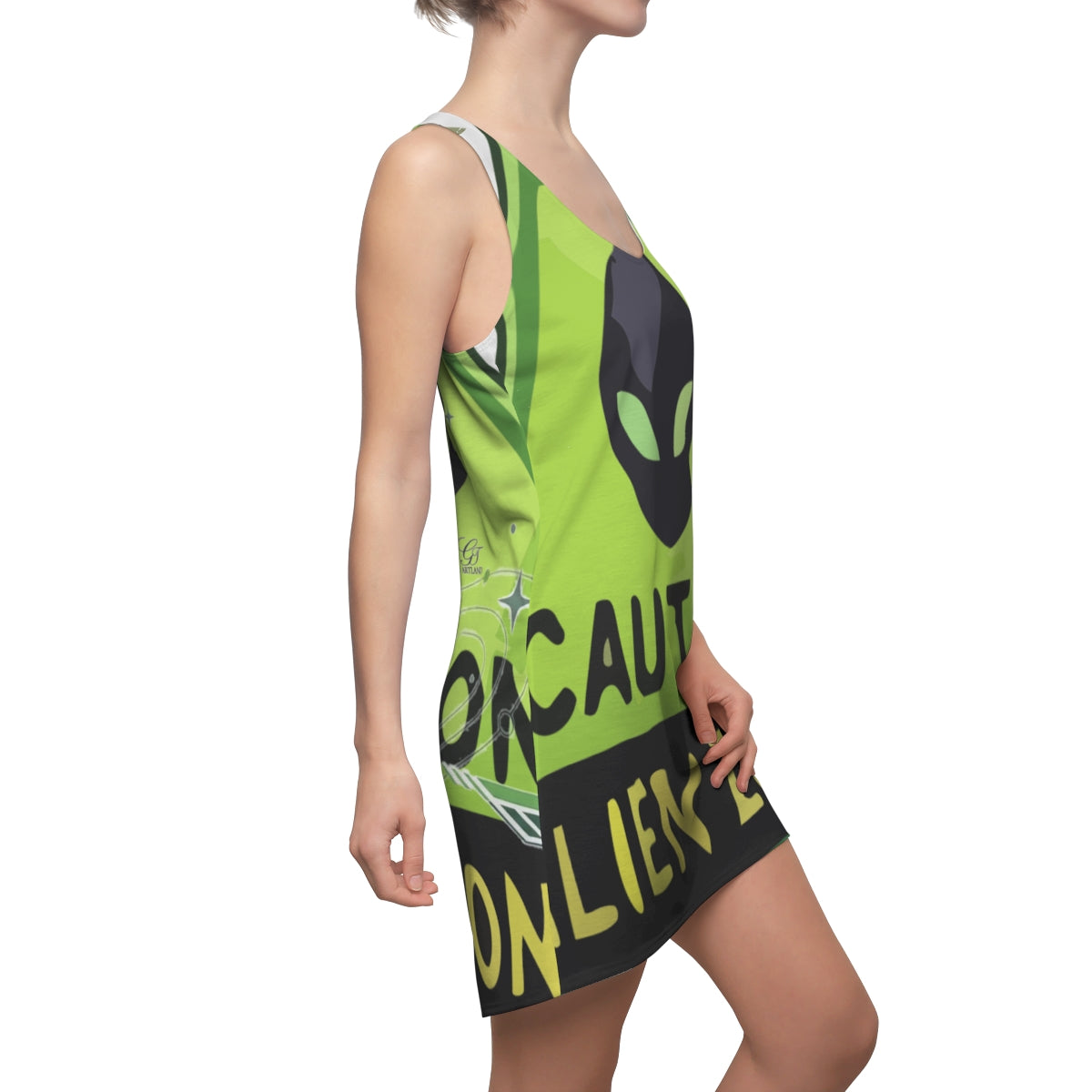 Caution UFO Designer Zone Women's Cut & Sew Racerback Dress by GT Artland