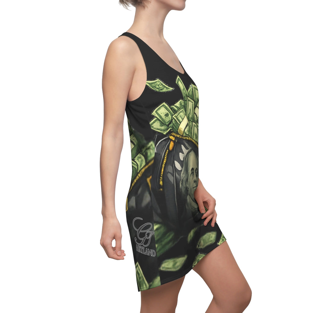 Big Money Bag Zone Onyx Edition Women's Cut & Sew Racerback Dress by GT Artland