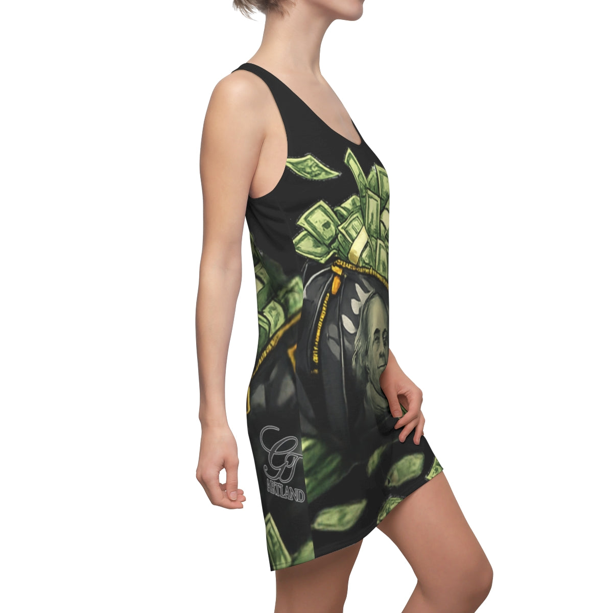 Big Money Bag Zone Onyx Edition Women's Cut & Sew Racerback Dress by GT Artland