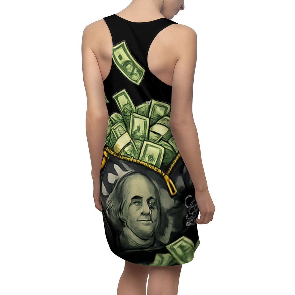 Big Money Bag Zone Onyx Edition Women's Cut & Sew Racerback Dress by GT Artland