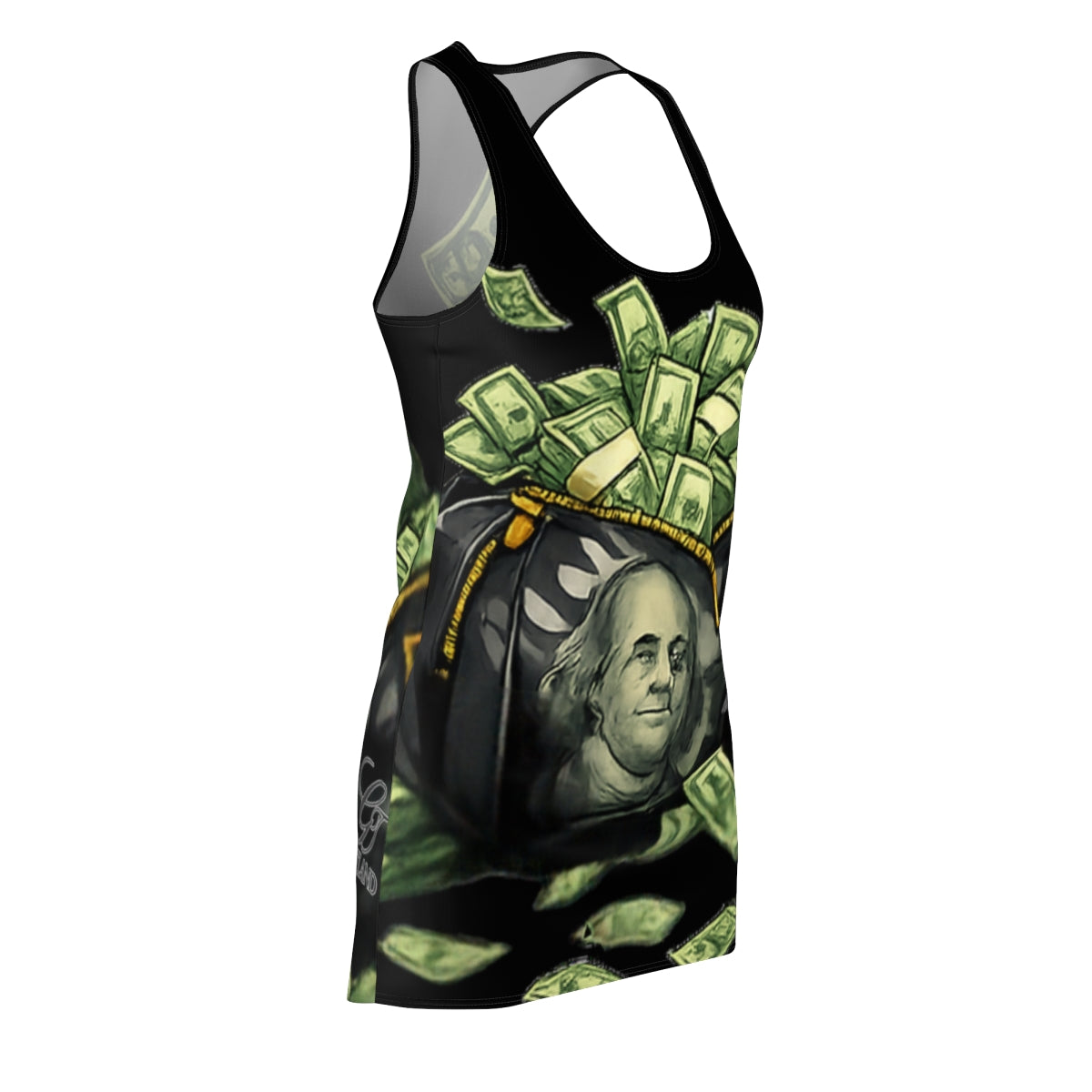 Big Money Bag Zone Onyx Edition Women's Cut & Sew Racerback Dress by GT Artland