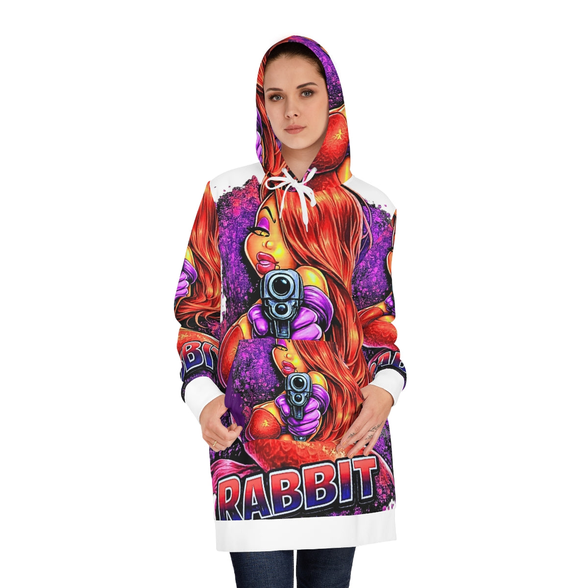 Vixen Rabbit Designer Deluxe Women's Hoodie Dress by GT Artland